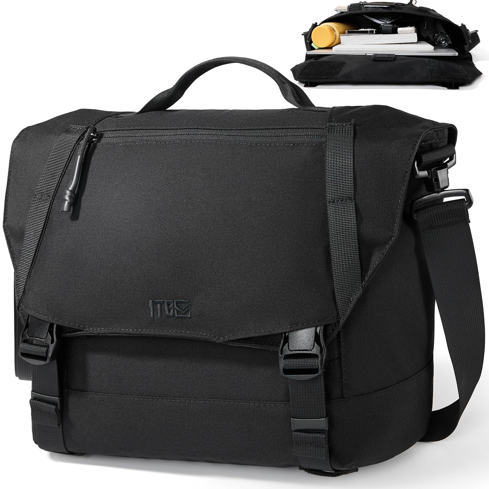 Durable Tactical Messenger Bag for Men & Women - Waterproof Canvas Shoulder Bag with Laptop Compartment - Crossbody Satchel for Work, Travel, School & Outdoor Adventures