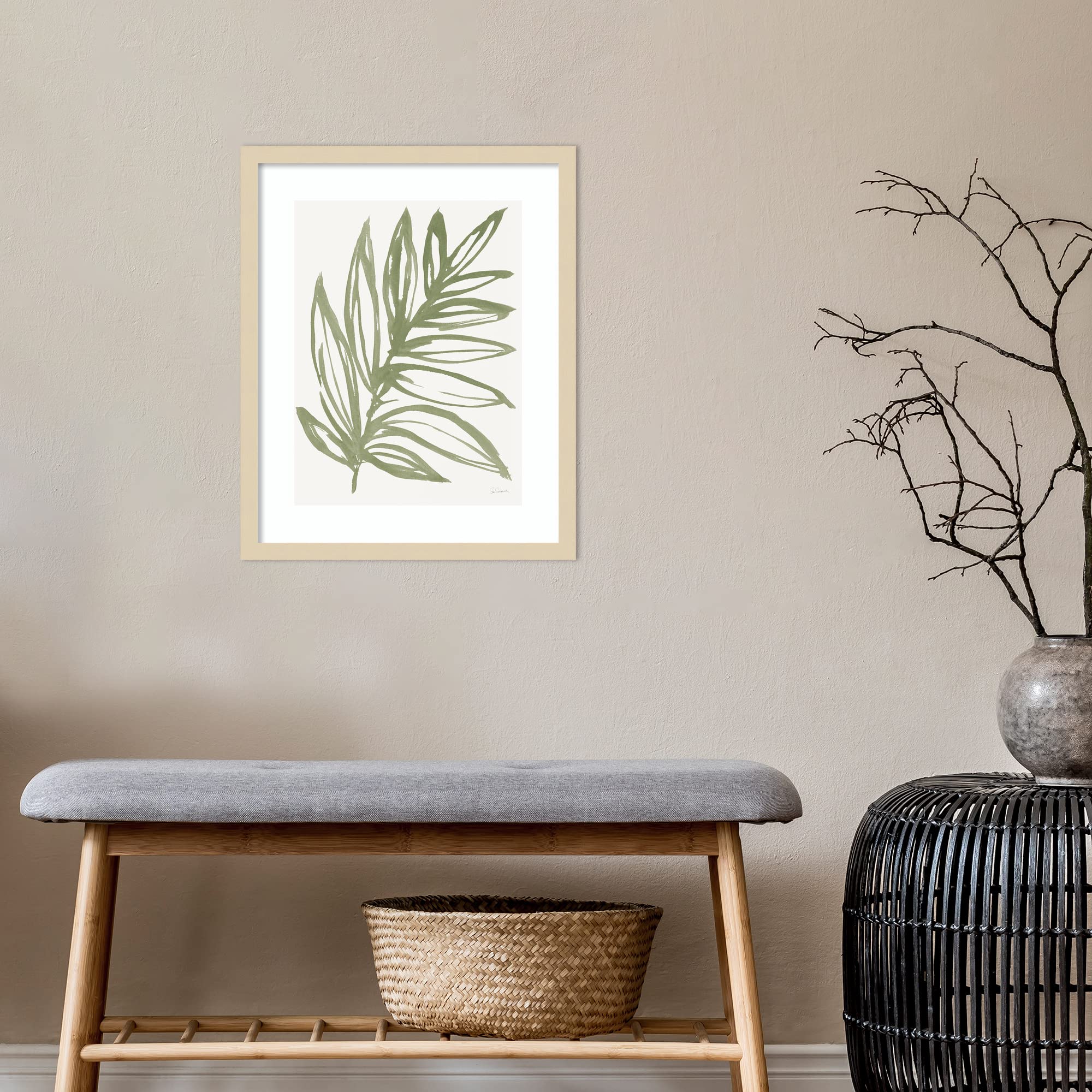 Amanti Art Framed Wall Art Print 21x17 - Nature in Sage I by Sue Schlabach | Modern Nature Wall Decor | Contemporary Botanical Painting for Living Room, Bedroom, Office | Perfect for Home, Spa & Workspace Decor