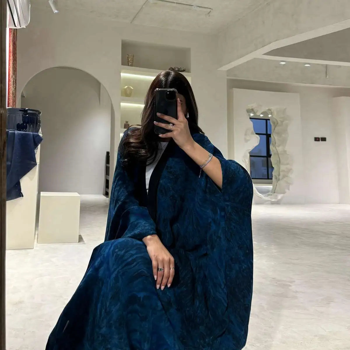 Stylish Tie-Dye Cardigan Open Abaya Dress for Women - Boho Chic Muslim Fashion - Perfect for Prayer, Modest Outfits & Casual Wear