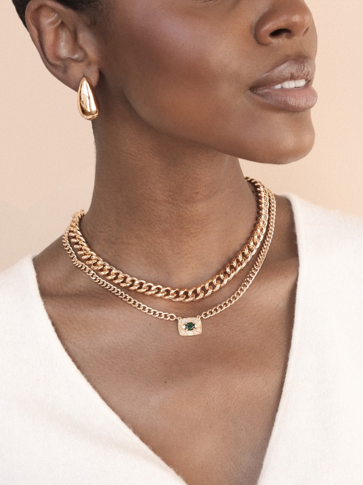 Emerald Green Crystal Pendant Necklace Set for Women - Elegant Jewelry Gift for Birthday, Anniversary & Special Occasions - Perfect for Evening Parties, Weddings & Date Nights