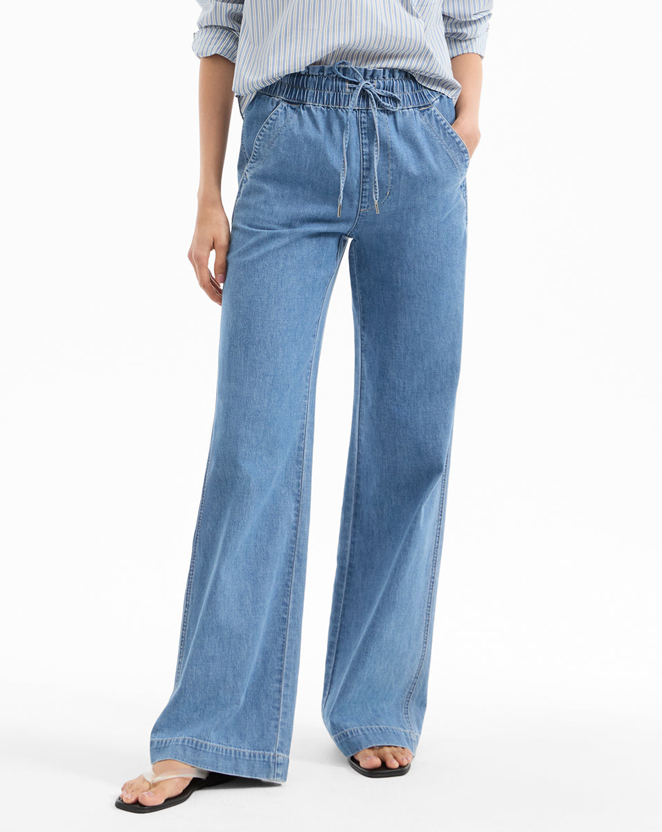 Stylish Dunford Wide Leg Drawstring Pants for Women - Comfortable High Waisted Lounge Pants - Perfect for Yoga, Travel & Casual Wear