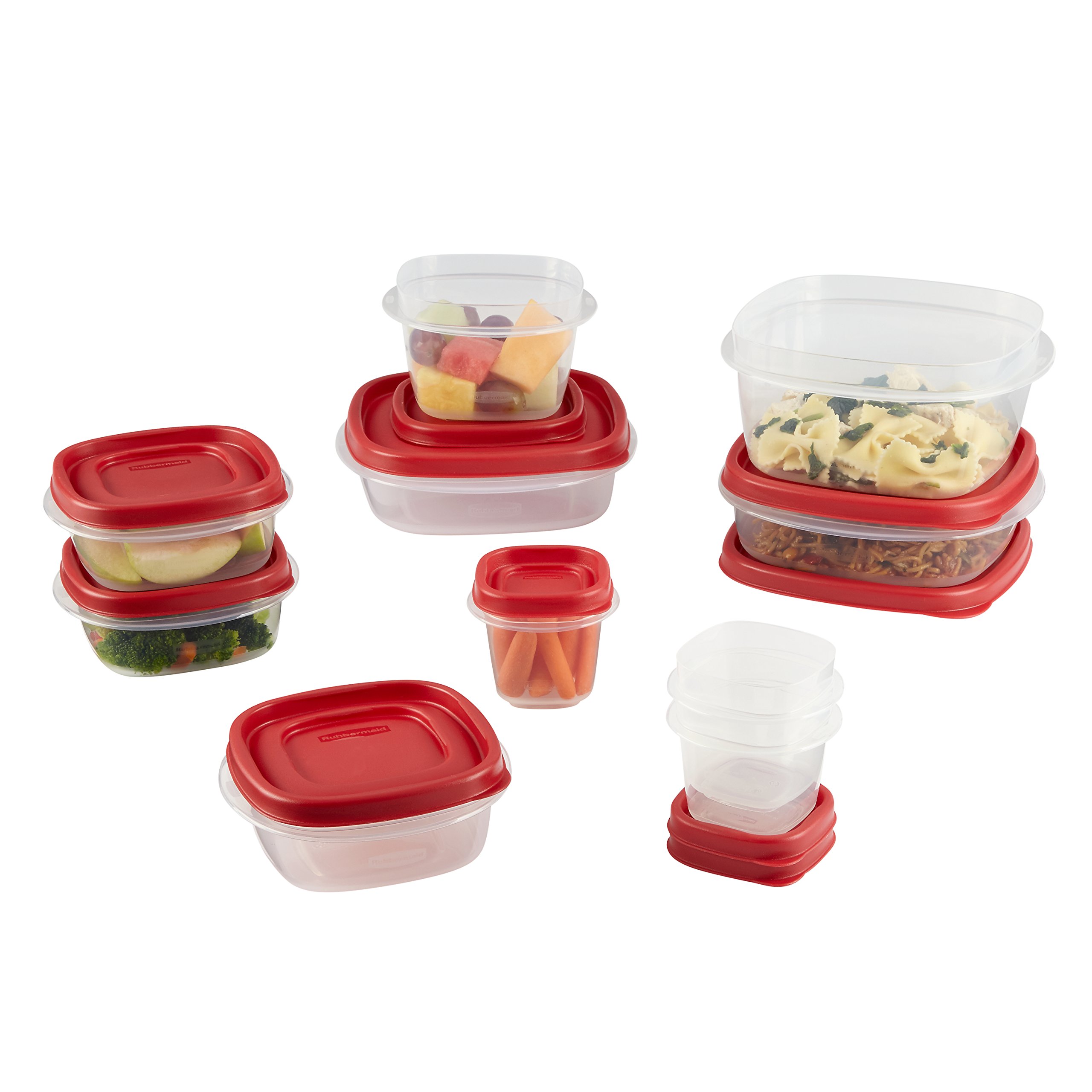 Rubbermaid Easy Find Lids Food Storage Containers - 20-Piece Airtight Kitchen Organization Set in Racer Red | Perfect for Meal Prep, Leftovers & Pantry Storage