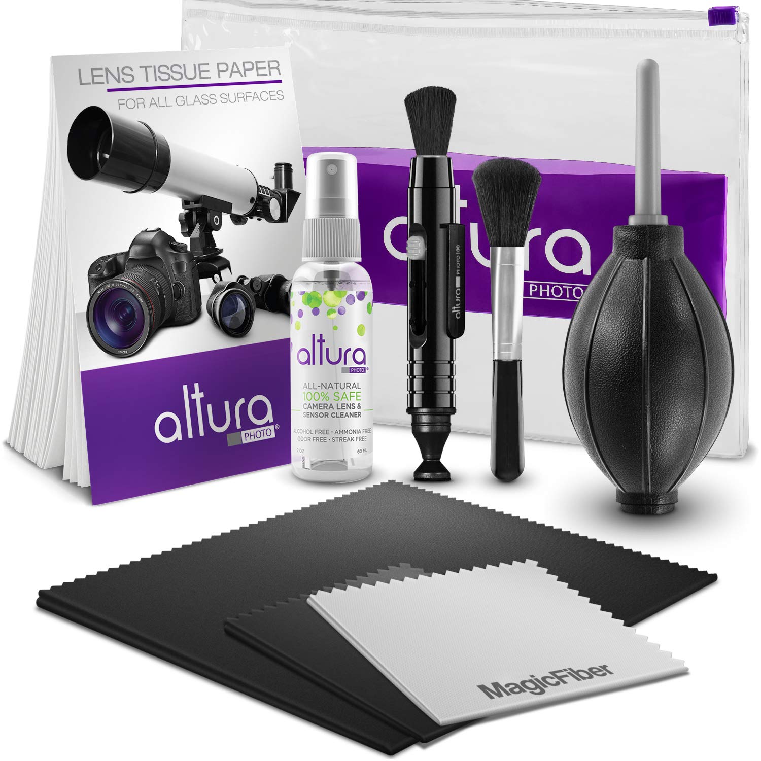Altura Photo Professional DSLR & Mirrorless Camera Cleaning Kit - 2oz All Natural Cleaning Solution for Lenses, Sensors & Sensitive Electronics | Perfect for Travel, Studio & Outdoor Photography Gear Maintenance