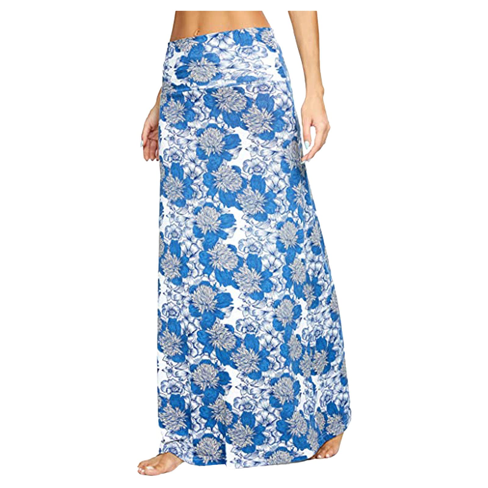 Trendy Bohemian Floral Print Long Maxi Skirt for Women - Plus Size Summer Aesthetic Skirt | Perfect for Beach Vacations, Music Festivals & Boho Chic Outfits