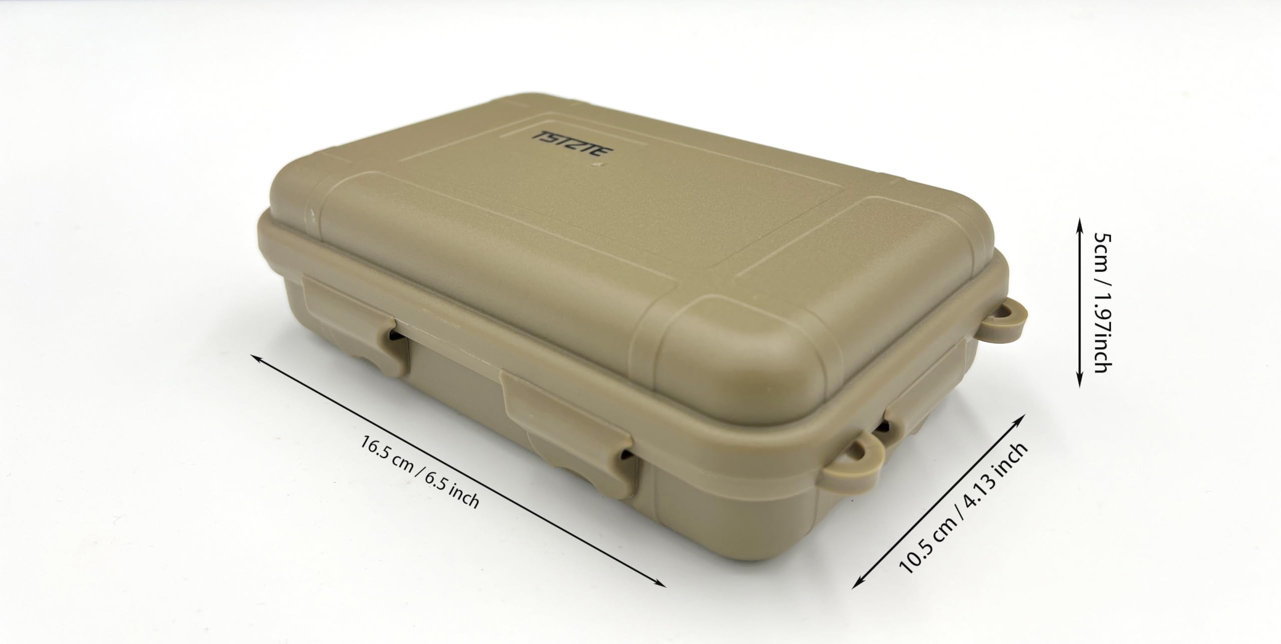 Waterproof Shockproof Dry Storage Box with Foam Insert - Floating Survivor Case for Camping, Boating & Outdoor Adventures (Khaki) | Portable Plastic Container for Electronics, First Aid & Emergency Supplies