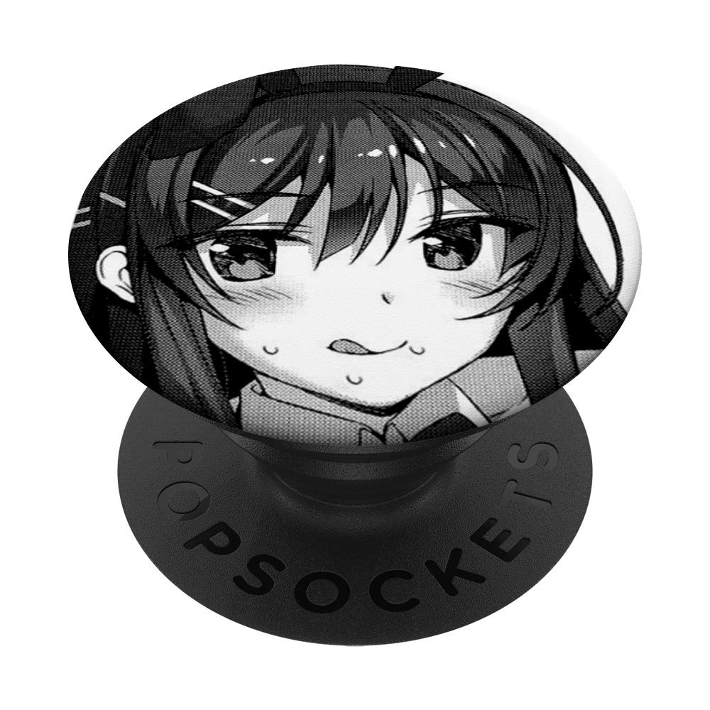Ahegao Anime Waifu PopSocket - Swappable Phone Grip for iPhone & Android | Cute Manga Accessory for Otaku Fans | Perfect for Gaming, Cosplay & Anime Conventions