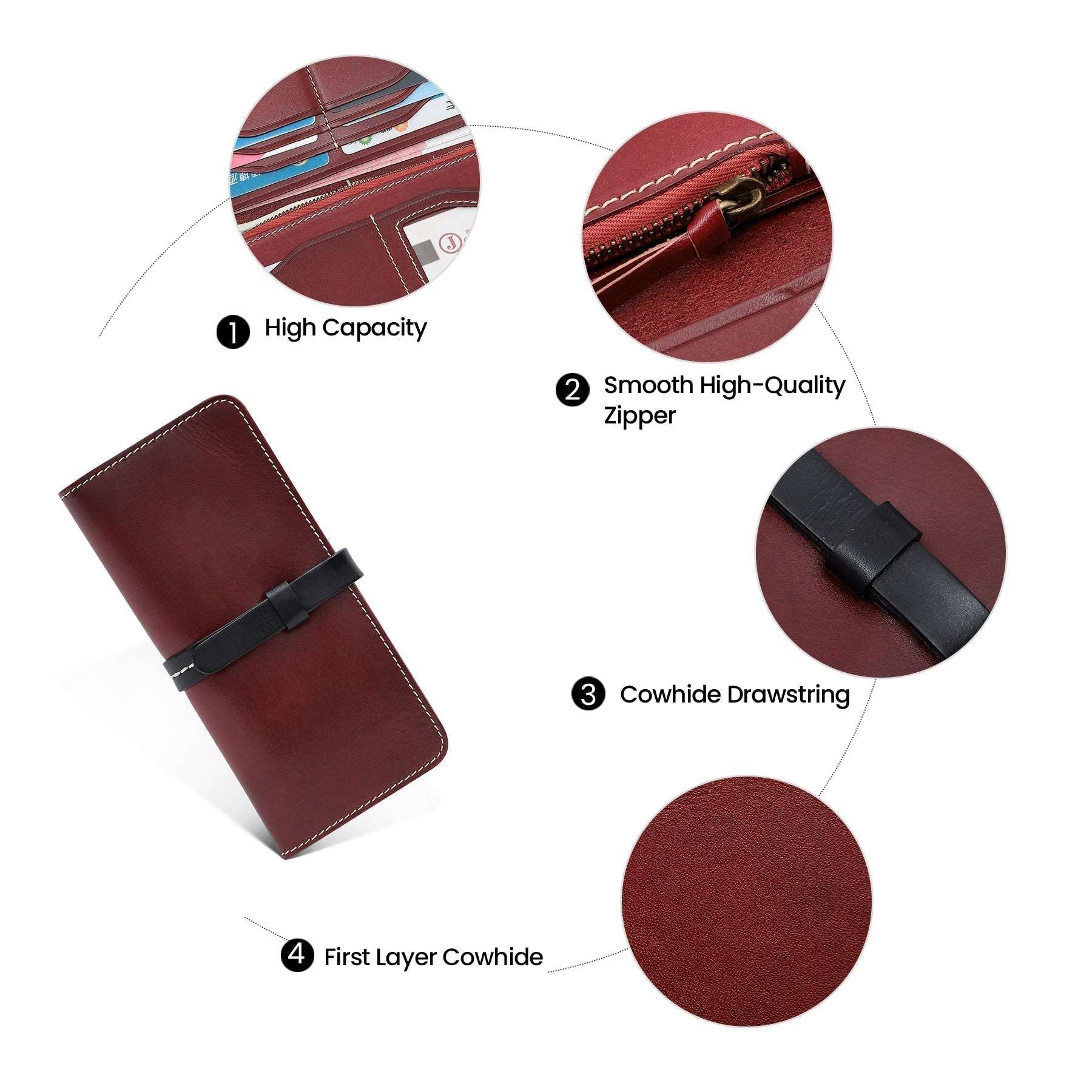 Handmade Genuine Leather Clutch Wallet for Women - Stylish & Durable Small Purse for Evening Parties, Weddings & Date Nights
