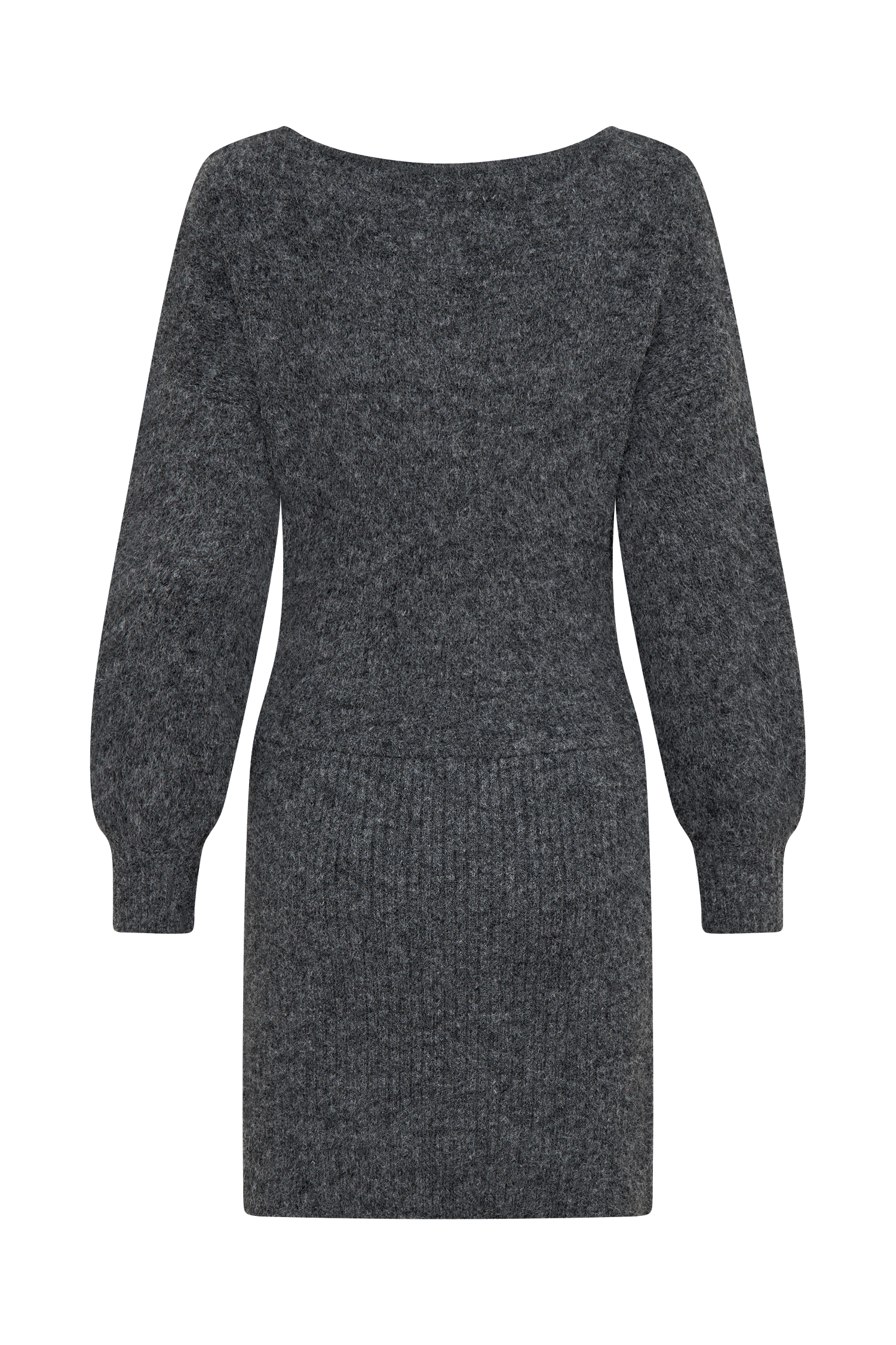 Rafferty Boat Neck Knit Mini Dress - Charcoal Marle | Women's Casual Short Sleeve Bodycon Dress for Party, Date Night & Summer Outfits