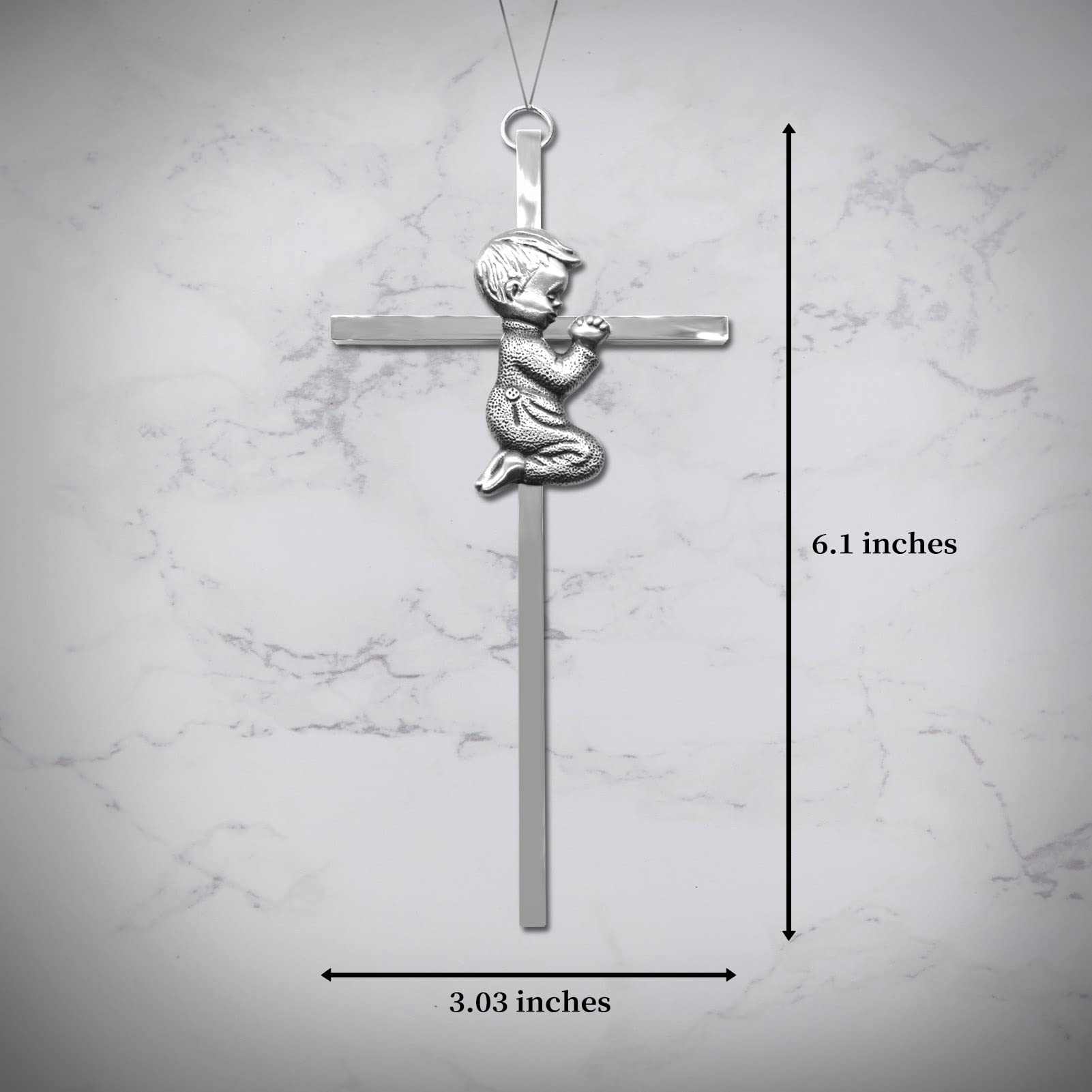 CHIMUYU Baptism Cross Wall Decor for Boys & Girls - First Holy Communion, Christening, Baby Shower, Birthday Gift - Catholic Religious Home Decor for Kids' Room & Church (Boy, 1)