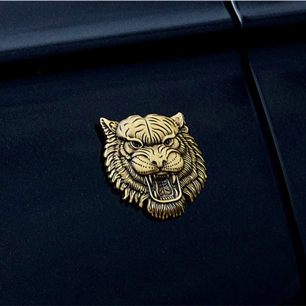 3D Zinc Alloy Tiger Head Car Sticker - Funny Hood Decorative Decal for Cars, Trucks & Motorcycles | Anti-Scratch Metal Emblem for Vehicle Customization (Great for Car Enthusiasts & Gift Giving)