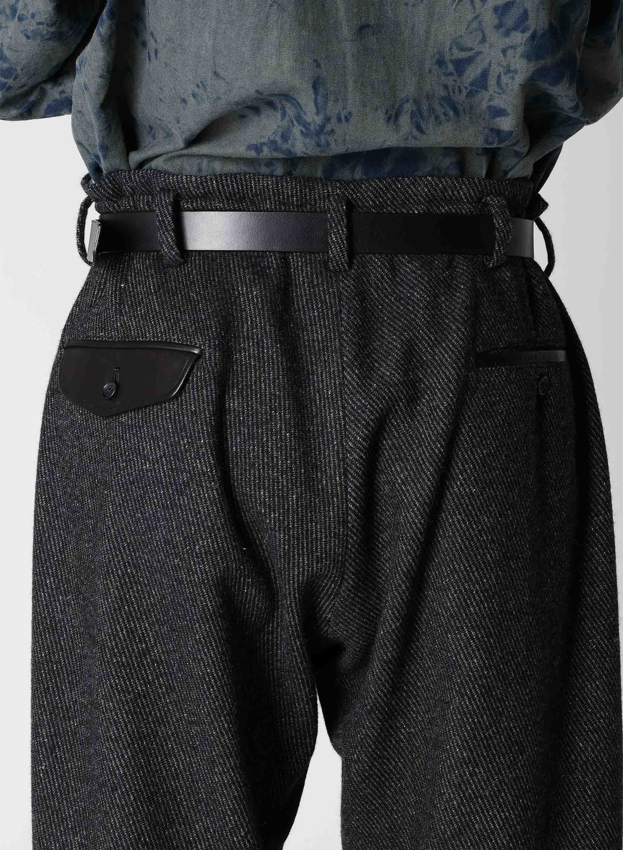 CARSE TWEED HEM TAB PANTS - Women's High Waisted Trousers with Adjustable Tabs, Classic Tweed Fabric for Office, Business Casual & Fall Outfits