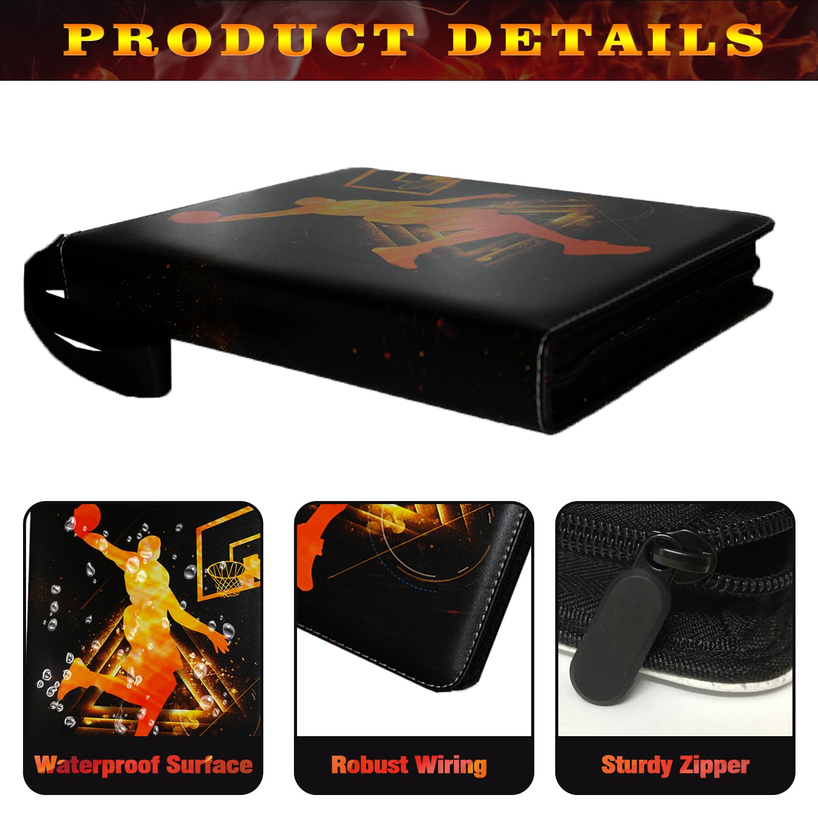 400 Pocket Basketball Trading Cards Binder - Sports Card Collectors Album with 50 Removable Sleeves | Perfect for Organizing NBA, MLB, NFL & Pokemon Cards | Great for Collectors, Players & Gift Giving