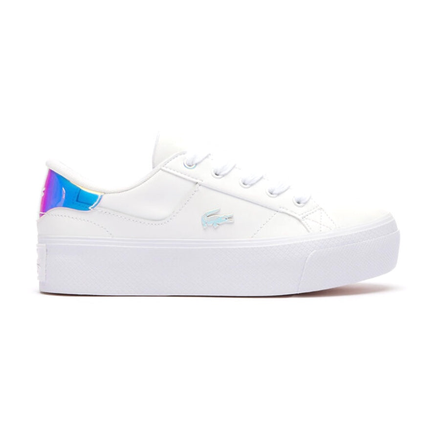 Lacoste Women's Ziane Platform Sneakers in White Iridescent - Stylish Comfort for Casual Outings & Everyday Wear
