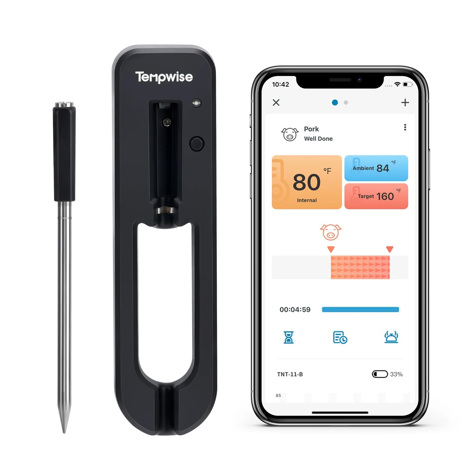Best Wireless Meat Thermometer for Grilling & Smoking - Digital BBQ Food Temperature Probe with Long Range & Smart Alerts - Perfect for Steak, Chicken, Turkey & More