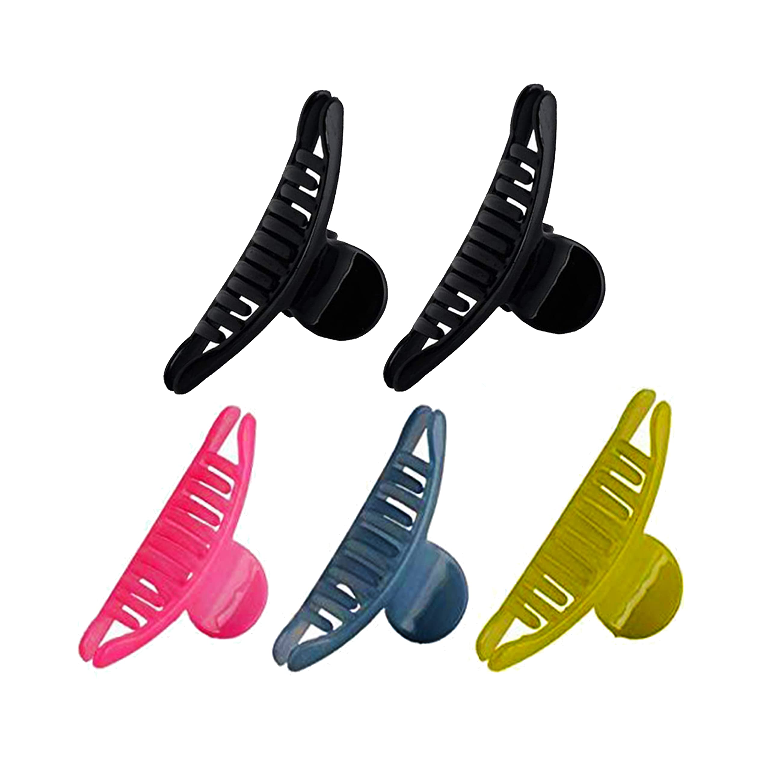 BIRDWARE Medium-Size Acrylic Butterfly Hair Clips for Women - Pack of 5 (Black & Multi-Color) | Hair Accessories for Party, Wedding, or Everyday Style