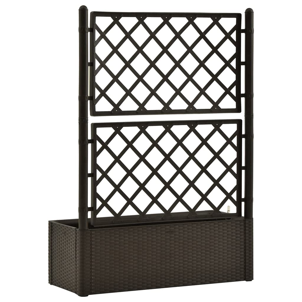 **Raised Garden Bed with Trellis & Self-Watering System - Outdoor Mocha Planter Box for Flowers, Vegetables & Plants - Perfect for Patio, Backyard & Urban Gardening**