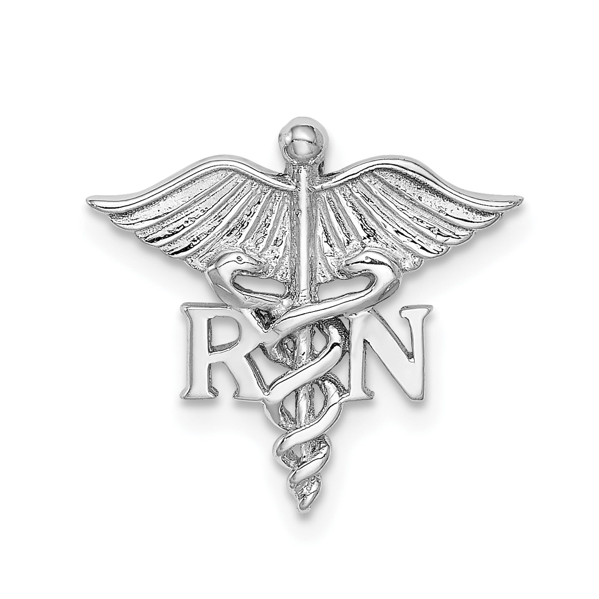 14K Solid White Gold Medical Alert Pendant Necklace - Floating Chain Slide Charm for Women & Men - Perfect for RNs, Nurses & Healthcare Professionals - Ideal for Everyday Wear & Emergency ID
