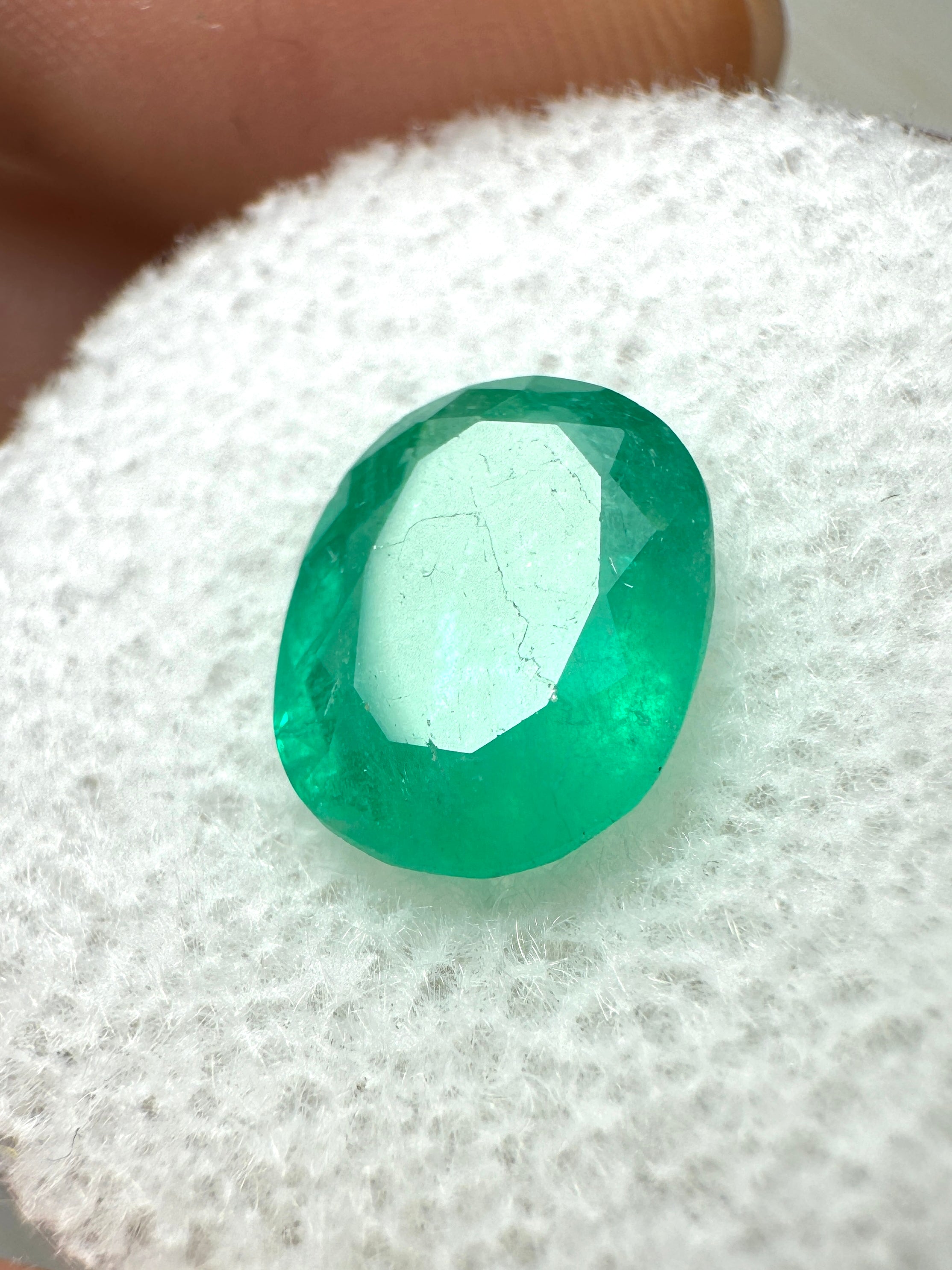 2.11 Carat 10x8mm Medium Bluish Green Natural Loose Colombian Emerald Oval Cut Gemstone for Jewelry Making, Engagement Rings & Collector's Items