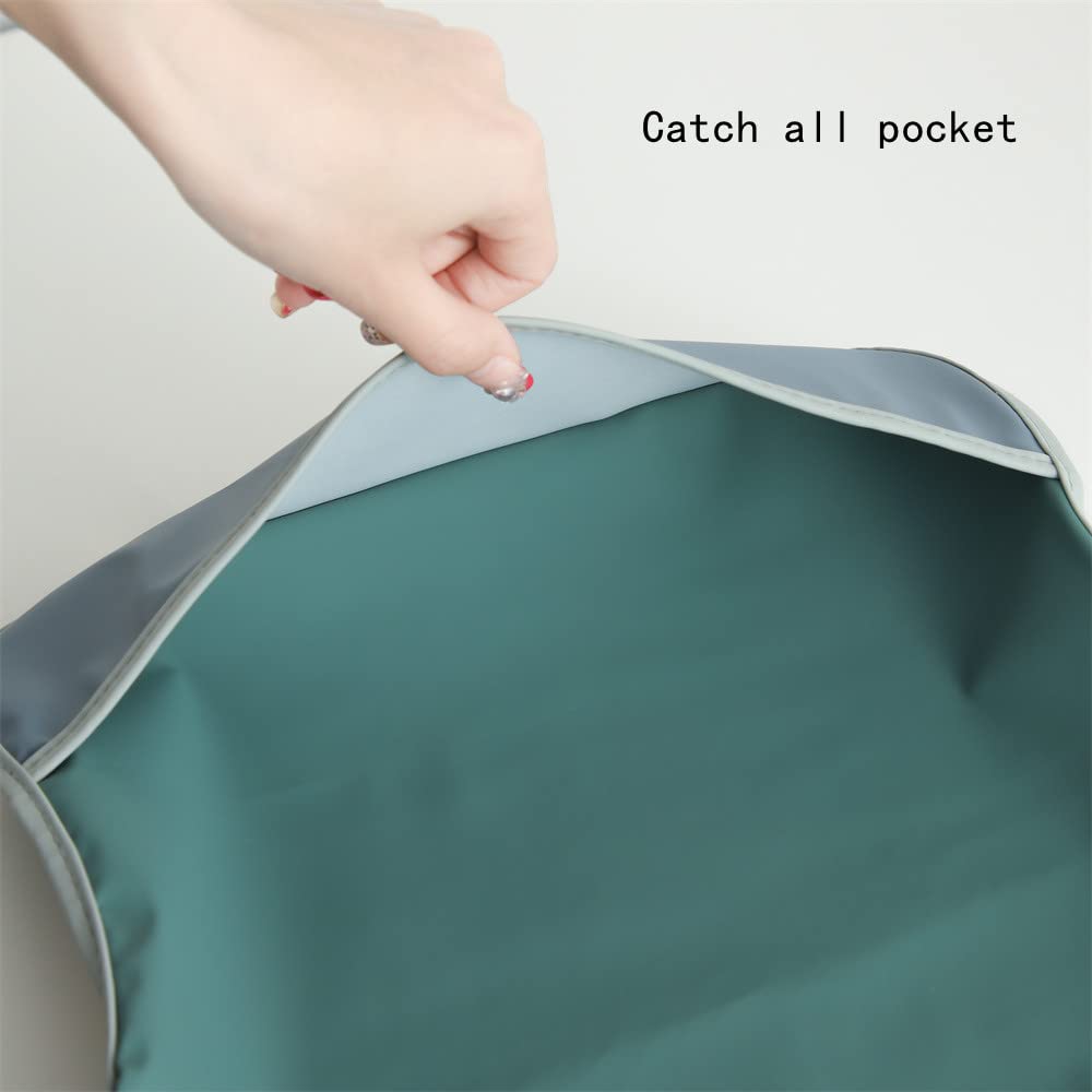 GZMM Waterproof Baby Bibs for Infants & Toddlers - Long Sleeve Feeding Bib with Food Catcher - Easy to Wipe Clean & Machine Washable - Perfect for Messy Mealtime, Baby Led Weaning & On-the-Go Feeding