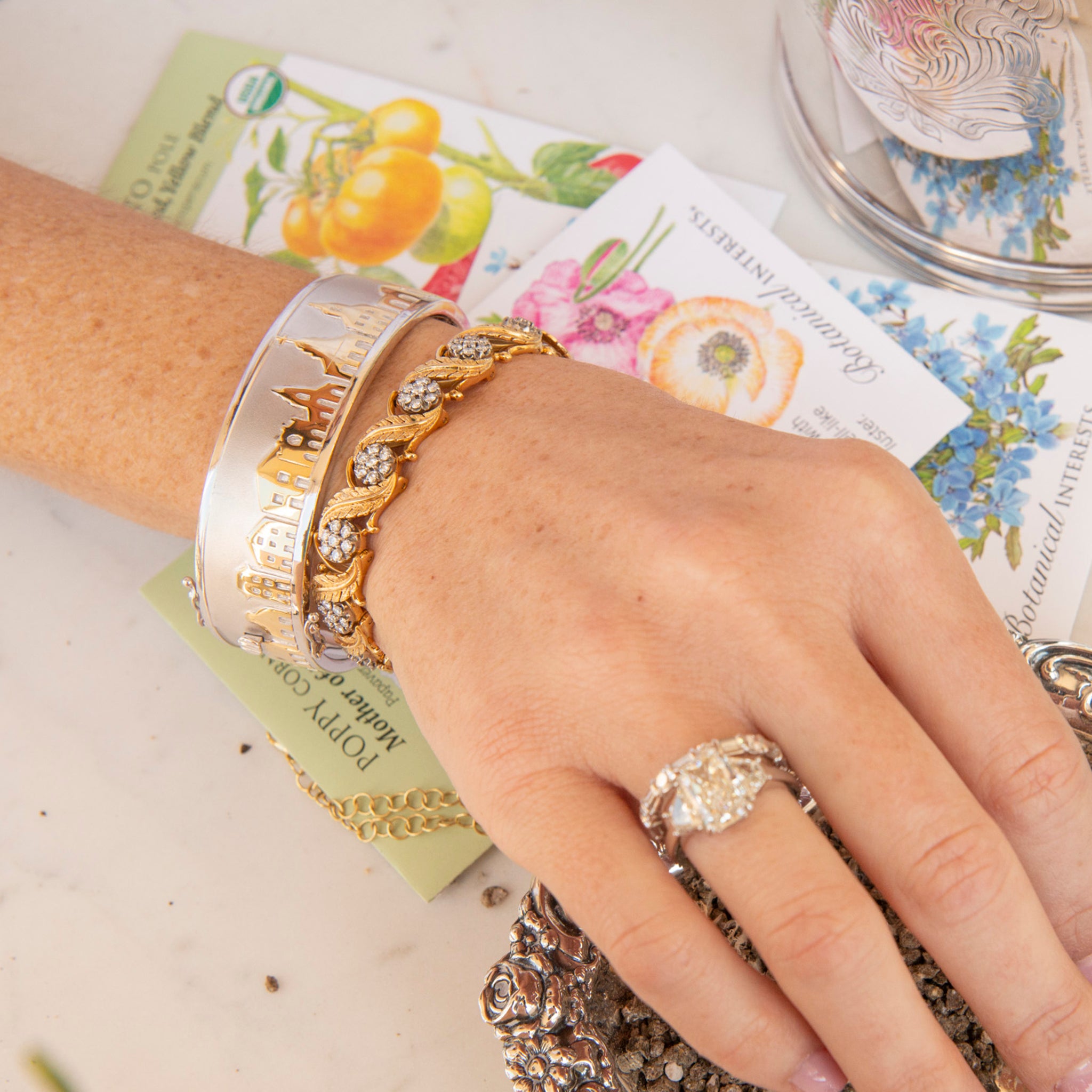 Charleston Skyline Cuff Bangle Bracelet - Elegant Silver Cityscape Jewelry for Women - Perfect for Travel Souvenirs, Gifts & Everyday Wear