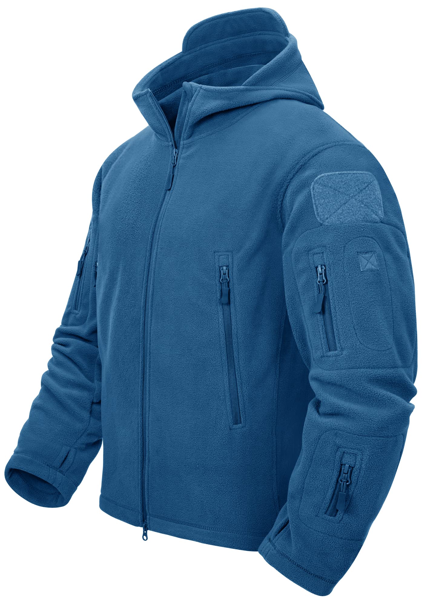 TACVASEN Men's Tactical Fleece Hooded Jacket - Warm Winter Outdoor Hunting Jacket for Men | Water-Resistant Cold Weather Coat for Camping, Hiking & Military Use