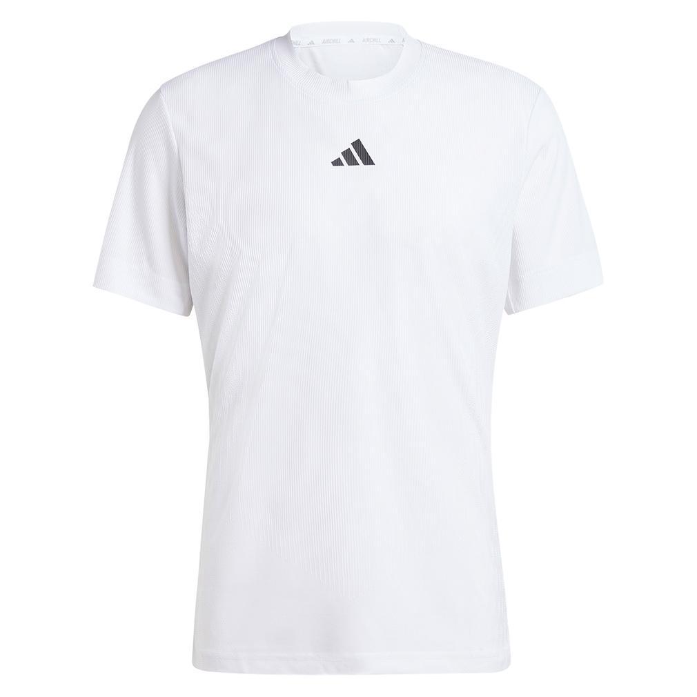 Men's Pro Airchill Performance Tennis Shirt - Breathable Moisture-Wicking White Athletic Top for Tennis, Running & Gym Workouts