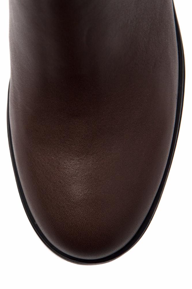 Jeffrey Campbell Women's Escob Brown Leather Ankle Boots - Stylish & Comfortable Booties for Fall/Winter Fashion, Office Wear & Night Out
