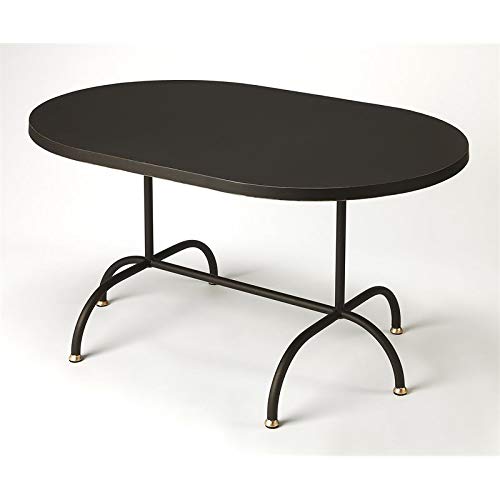 Beaumont Lane Black Gold Metal Coffee Table - Modern Industrial Living Room Furniture for Home & Office Decor