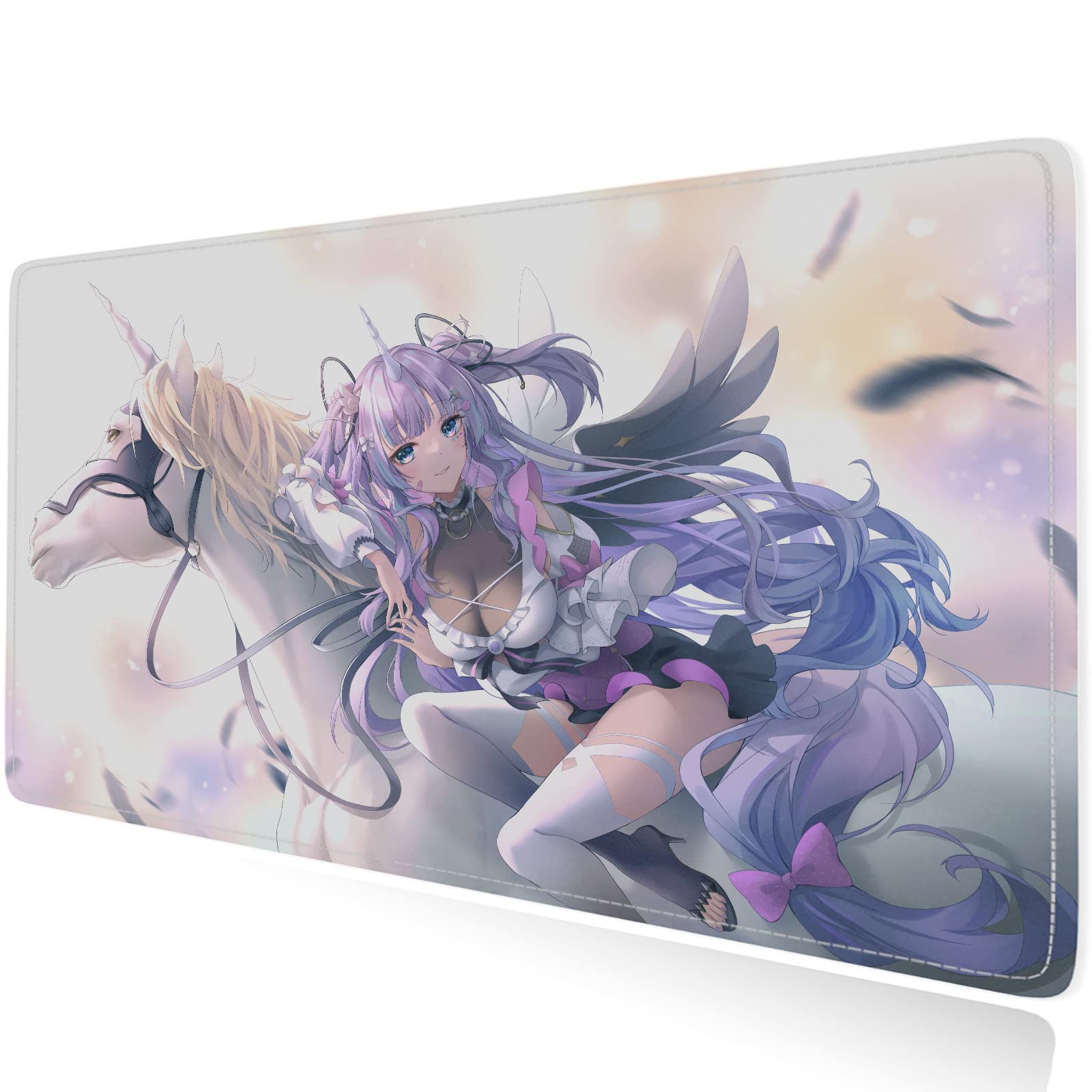 Hentai Anime Waifu Ahegao Manga Gaming Mouse Pad - Extra Large 31.5x11.8 Inch Extended Non-Slip Mouse Mat with Stitched Edges for Wireless Mouse & Keyboard - Perfect for PC Gaming, Office Work & Anime Enthusiasts