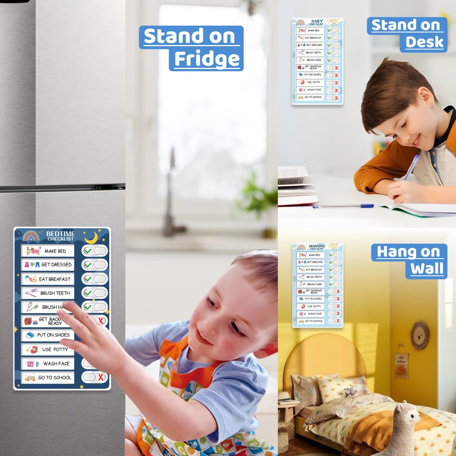 Upgraded Magnetic 3-in-1 Kids Routine Chart - Bedtime, Morning & Daily Chore Schedule Board for Toddlers & Children | Perfect for Home Organization & Parenting Tools