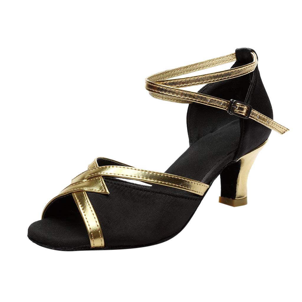 Women's Black Latin Dance Sandals - Crystal Embellished Salsa & Ballroom Shoes - Size 11 for Women - Perfect for Dance Competitions, Performances & Social Dancing
