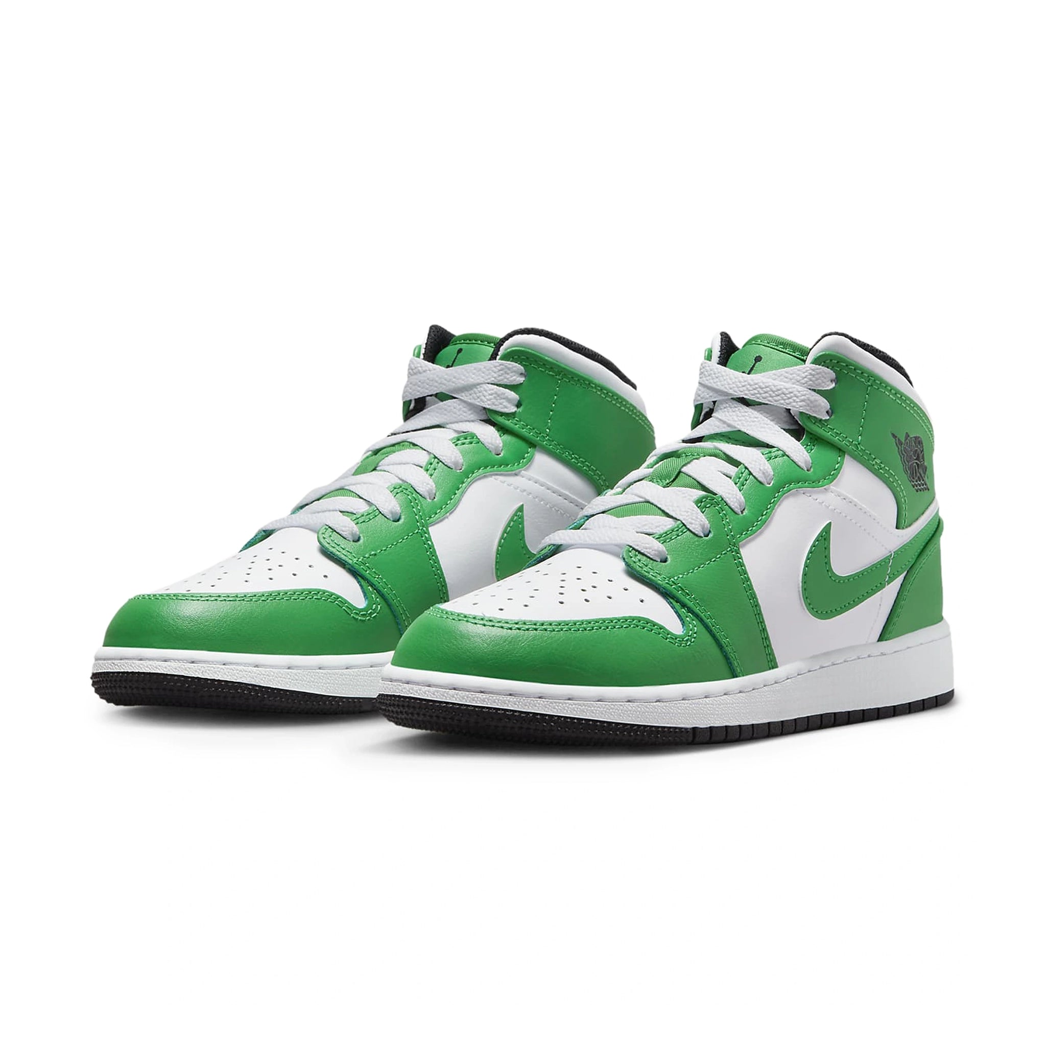 Air Jordan 1 Mid Lucky Green Basketball Shoes for Girls (GS) - Perfect for School, Sports & Casual Wear