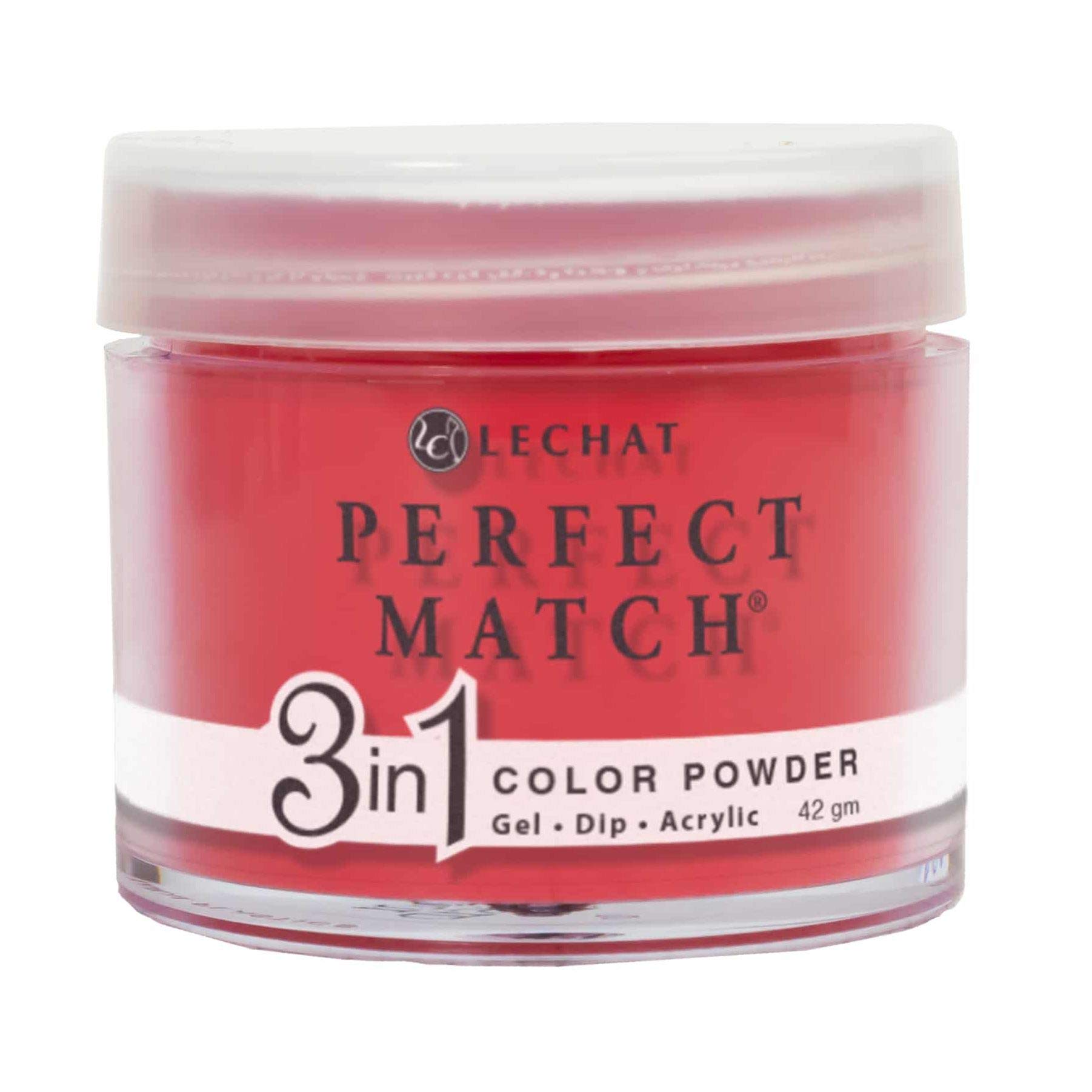 LECHAT Perfect Match 3-in-1 Powder - Cherry Cosmo Nail Polish, 1.48 oz | Long-Lasting Dip Powder for Manicure & Pedicure | DIY Salon-Quality Nails at Home