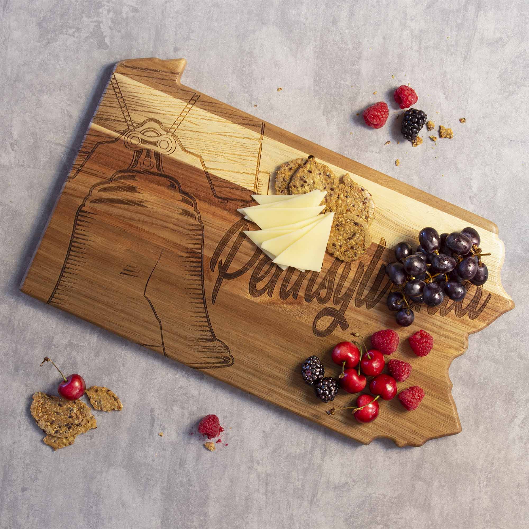 Premium Pennsylvania Wood Cutting Board by Rock & Branch® - Handcrafted Hardwood Chopping Block for Kitchen, Charcuterie & Serving - Perfect for Home Chefs & Entertaining