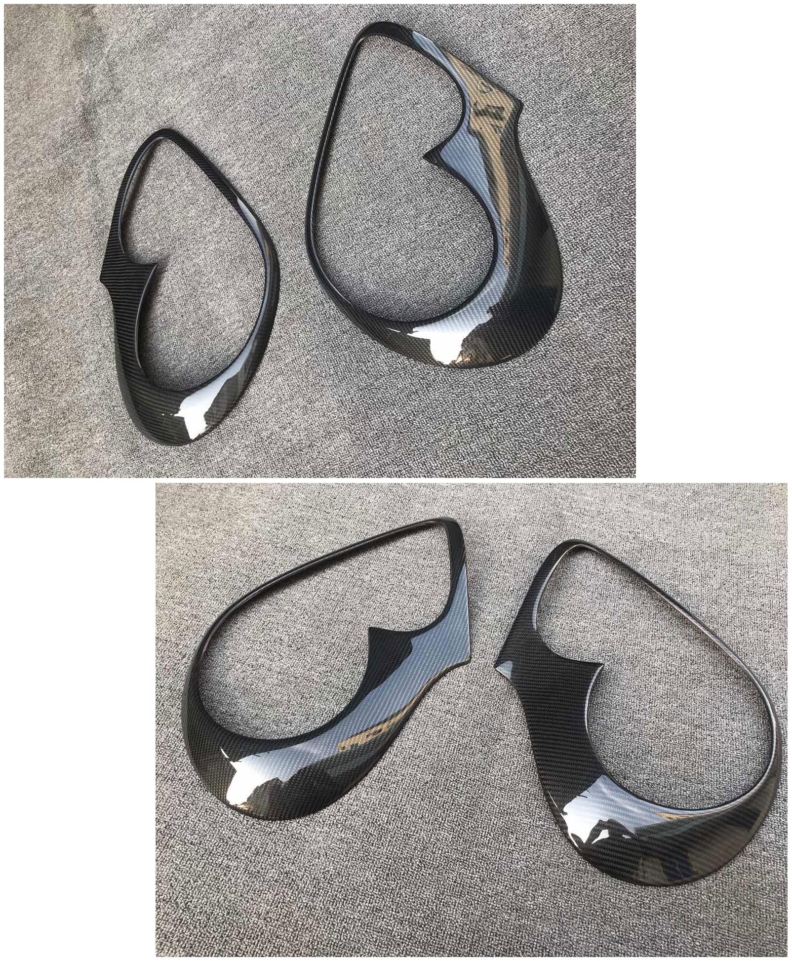 Premium Real Carbon Fiber Eyelid Eyebrow Cover for Porsche Cayenne 955 (2002-2007 Models) - Enhances Headlight Style & Protection - Perfect for Car Enthusiasts & Custom Builds