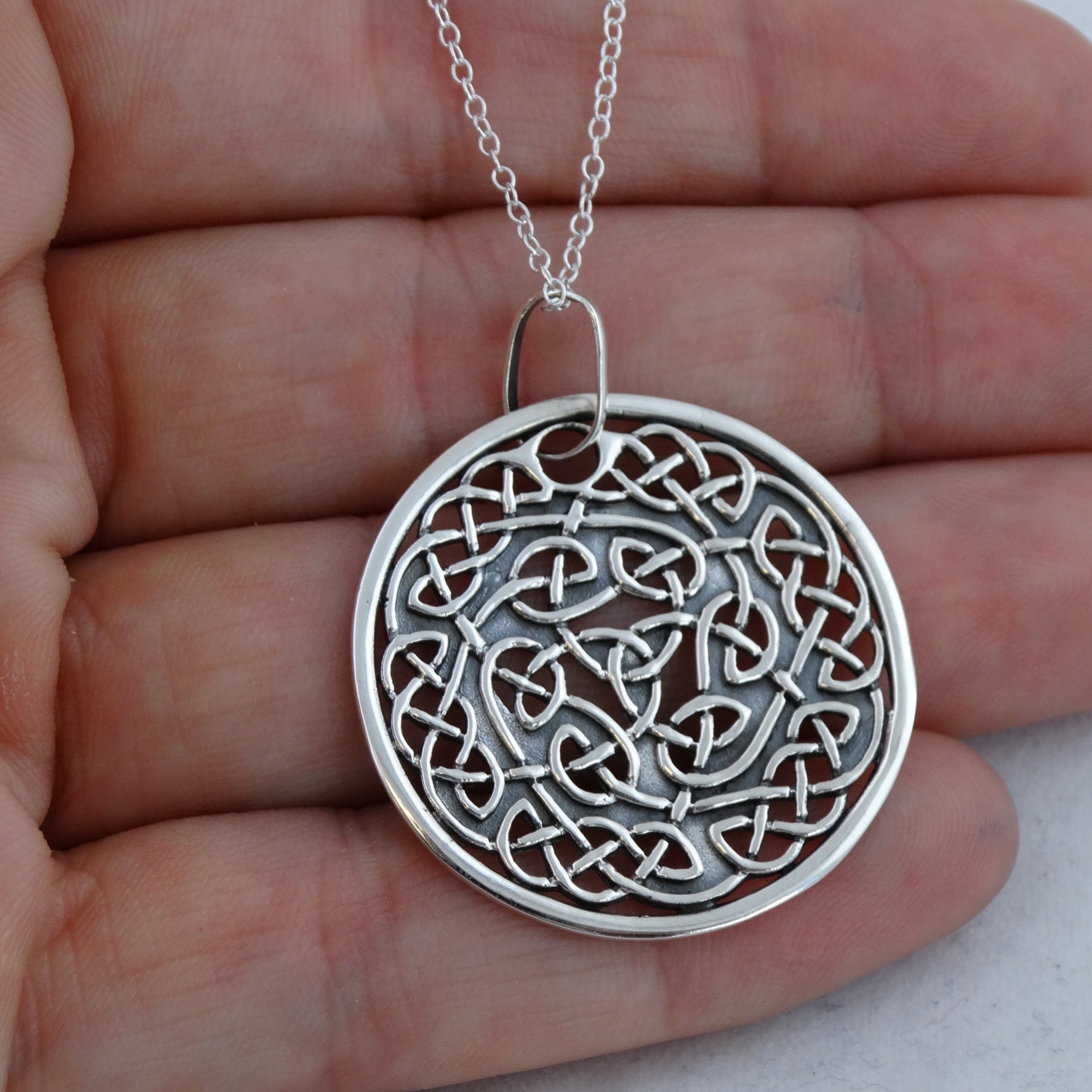 Sterling Silver Celtic Knot Necklace for Women | Elegant Irish Jewelry Gift for Her | Perfect for St. Patrick's Day, Weddings & Special Occasions