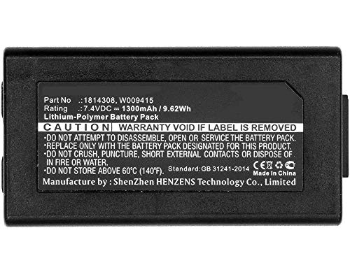 Synergy Digital Printer Battery - High Capacity 1300mAh Li-Pol 7.4V Replacement for Dymo 643463, 1814308, W009415 - Perfect for Label Printing in Offices, Warehouses & Shipping Centers