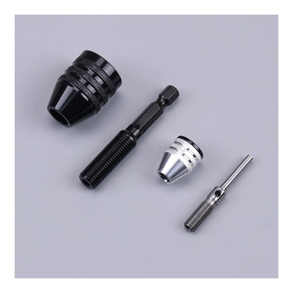 1PCS Quick Change Keyless Drill Bit Chuck Hex Shank Adapter Converter Tool for Electric Grinder (0.3-3.4mm, 2.35mm, Silver) - Perfect for DIY Projects, Woodworking & Metal Drilling