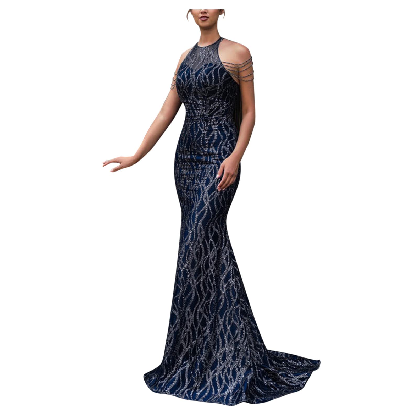 Elegant Fankle Women's Halter Bridesmaid Dress - Long Formal Evening Gown for Prom, Wedding Party & Special Occasions | Perfect for Bridesmaids, Homecoming & Black Tie Events
