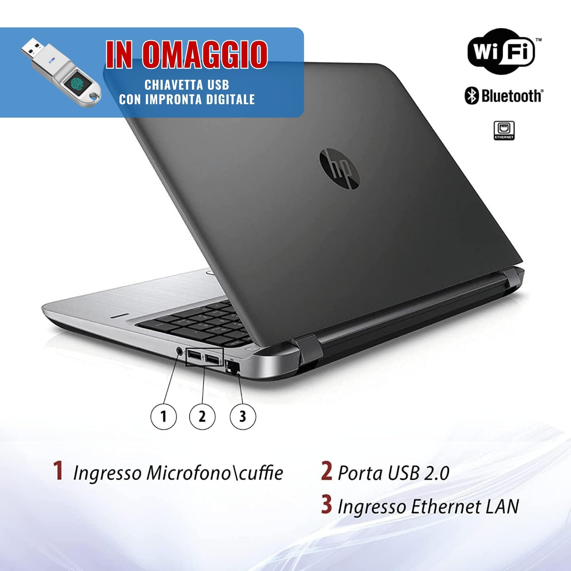 Refurbished HP ProBook Laptop - Intel Core i5-6th Gen, 15.6