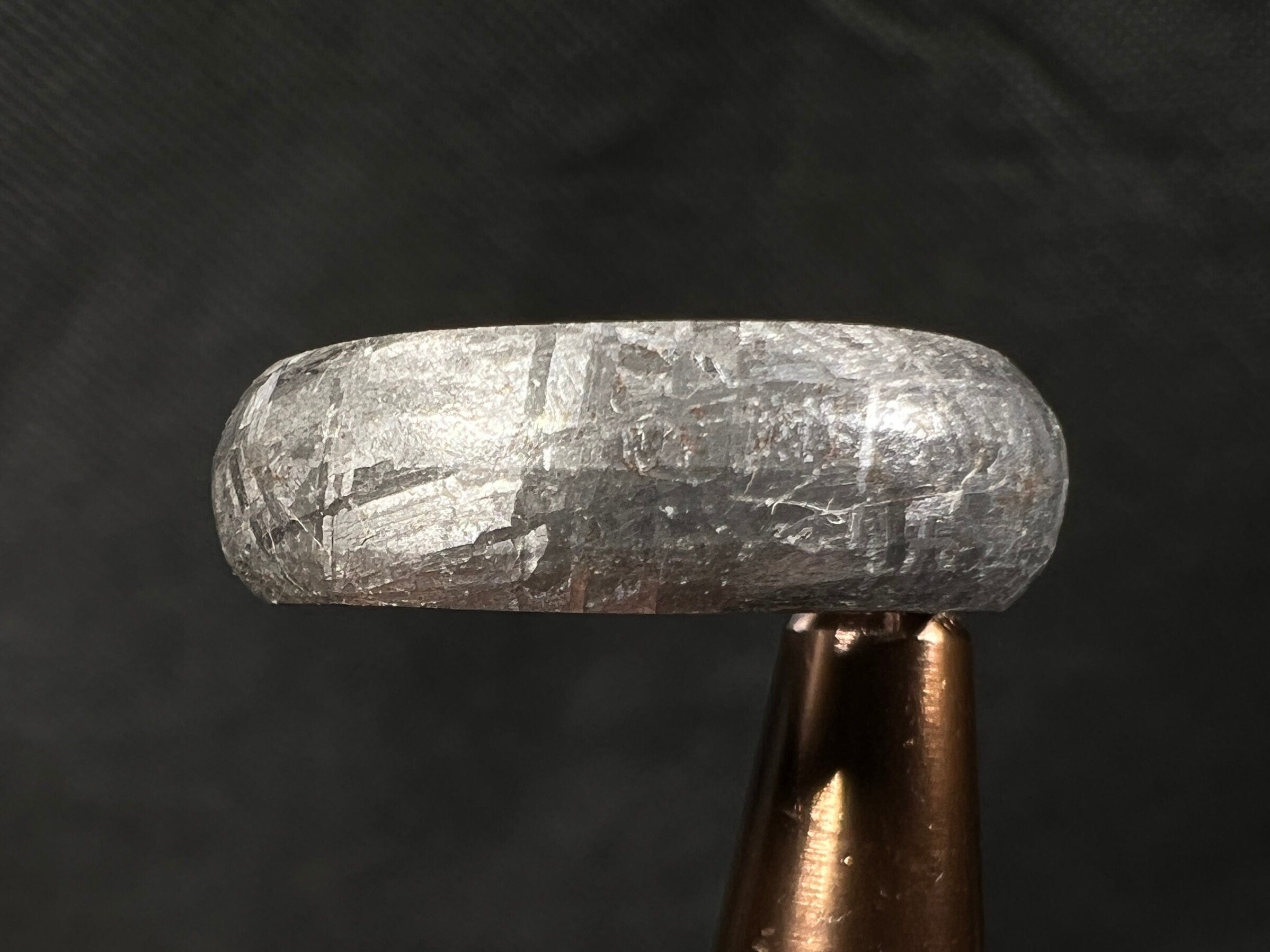 GIBEON Meteorite Ring - Size 5.5 | Genuine Meteorite Wedding Band for Men & Women - Unique Space Astronomy Jewelry - Perfect for Engagement, Anniversary & Gift (B 51267) - Ideal for Stargazing, Science Enthusiasts & Celestial-Themed Events