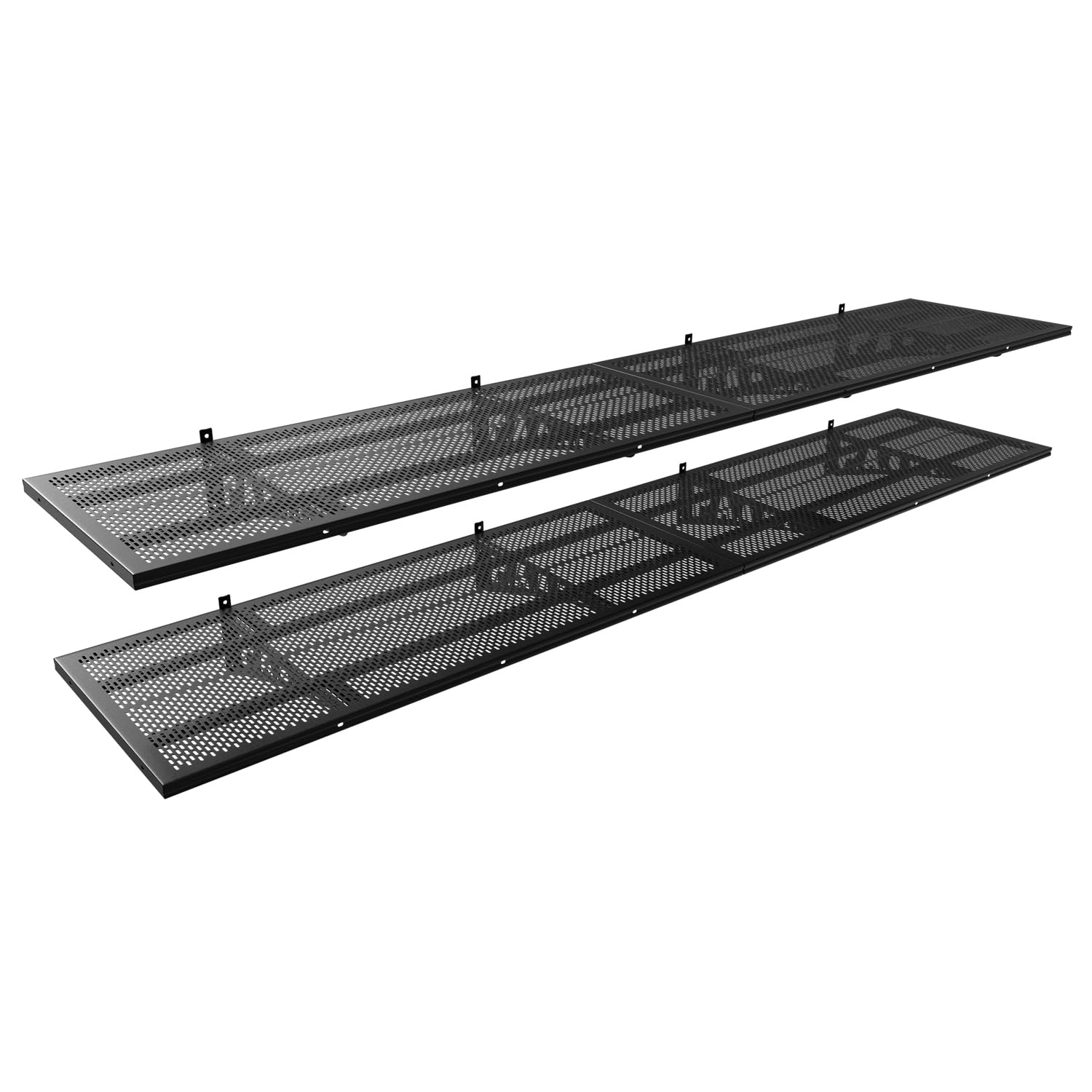 Heavy Duty Garage Wall Shelves 4 Pack - Sturdy Floating Shelves Holds 1000 lbs - Space Saving Storage Solution for Garage, Workshop, Basement (1.5x3.8ft, Black) - Perfect for Organizing Tools, Sports Equipment & Home Supplies