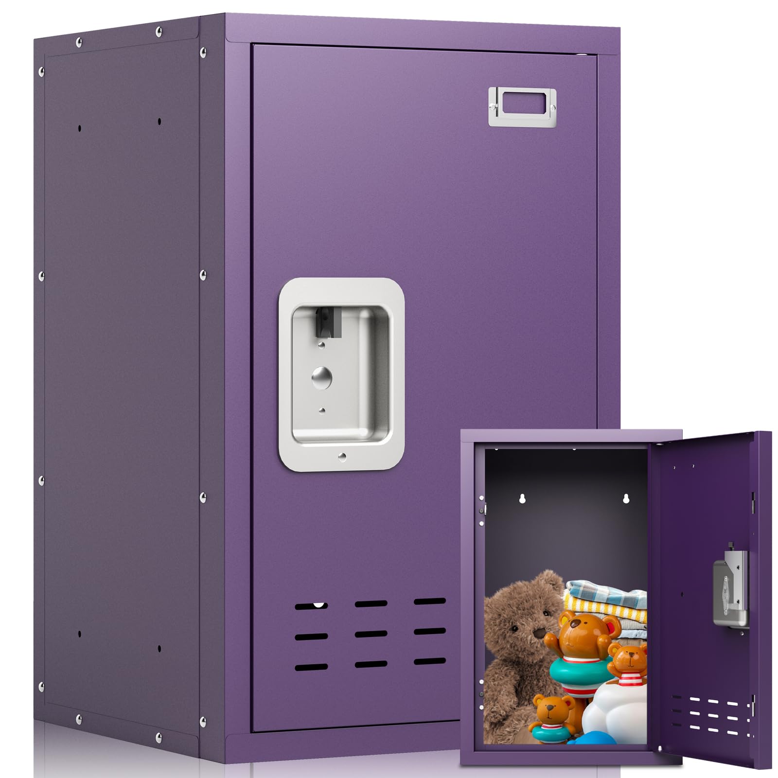 Lockable Metal Storage Cabinet with Adjustable Shelf - 24