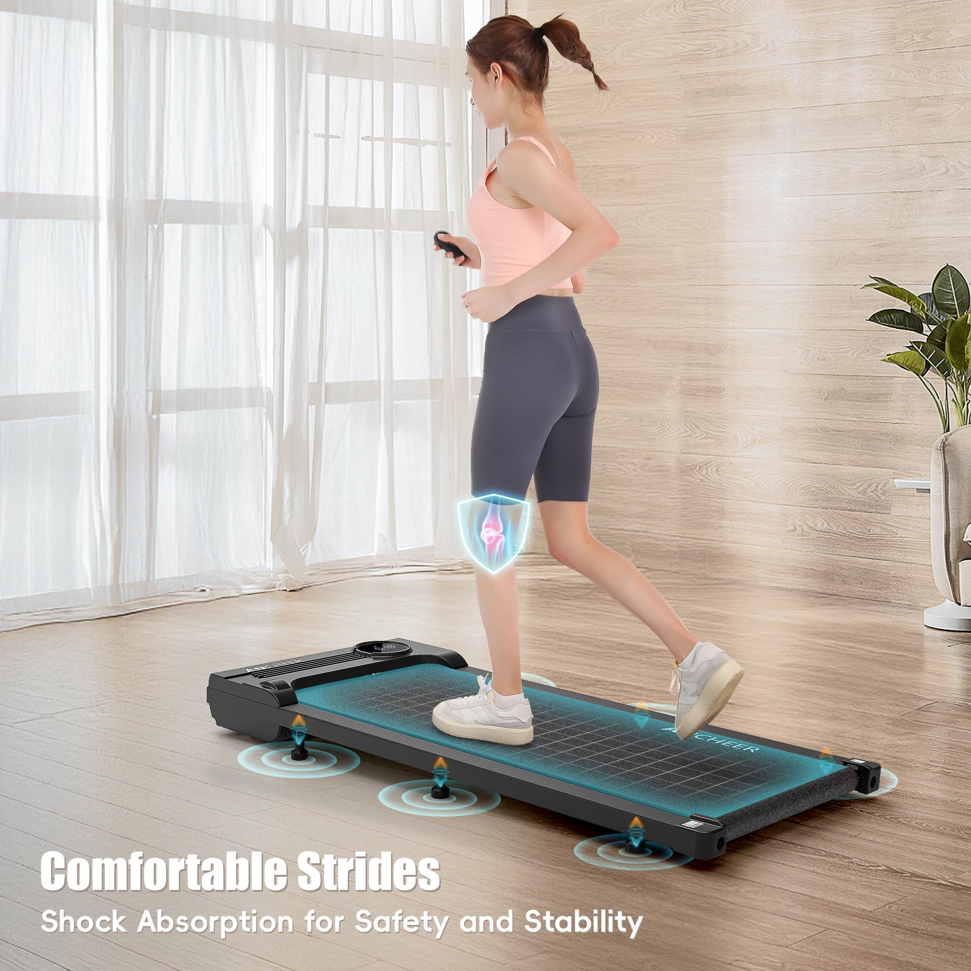 ANCHEER 2 in 1 Under Desk Treadmill for Home Office - 2.5HP Quiet Walking Pad with LCD Display, Portable Treadmill for Walking & Jogging - Perfect for Home, Office & Small Spaces Workout