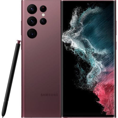 Samsung Galaxy S22 Ultra 128GB Unlocked Smartphone - Burgundy Red (Verizon Compatible) | Premium Android Phone for Business, Photography & Gaming