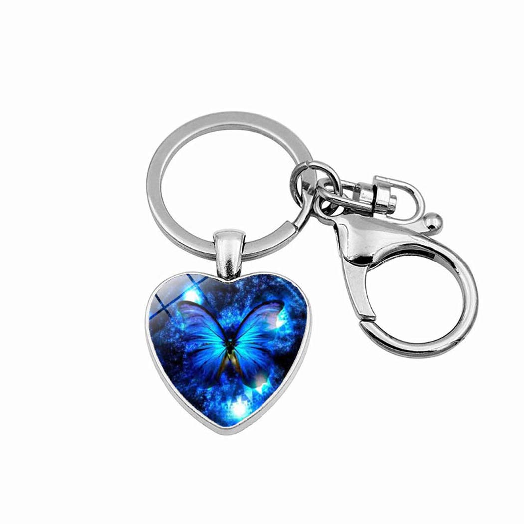 **iPhone XR Case with Blue Butterfly Design - Soft Silicone TPU Protective Cover [Includes Crystal Glass Keychain] | Slim Fit, Shockproof & Scratch-Resistant | Perfect for Everyday Use, Travel & Gifts**