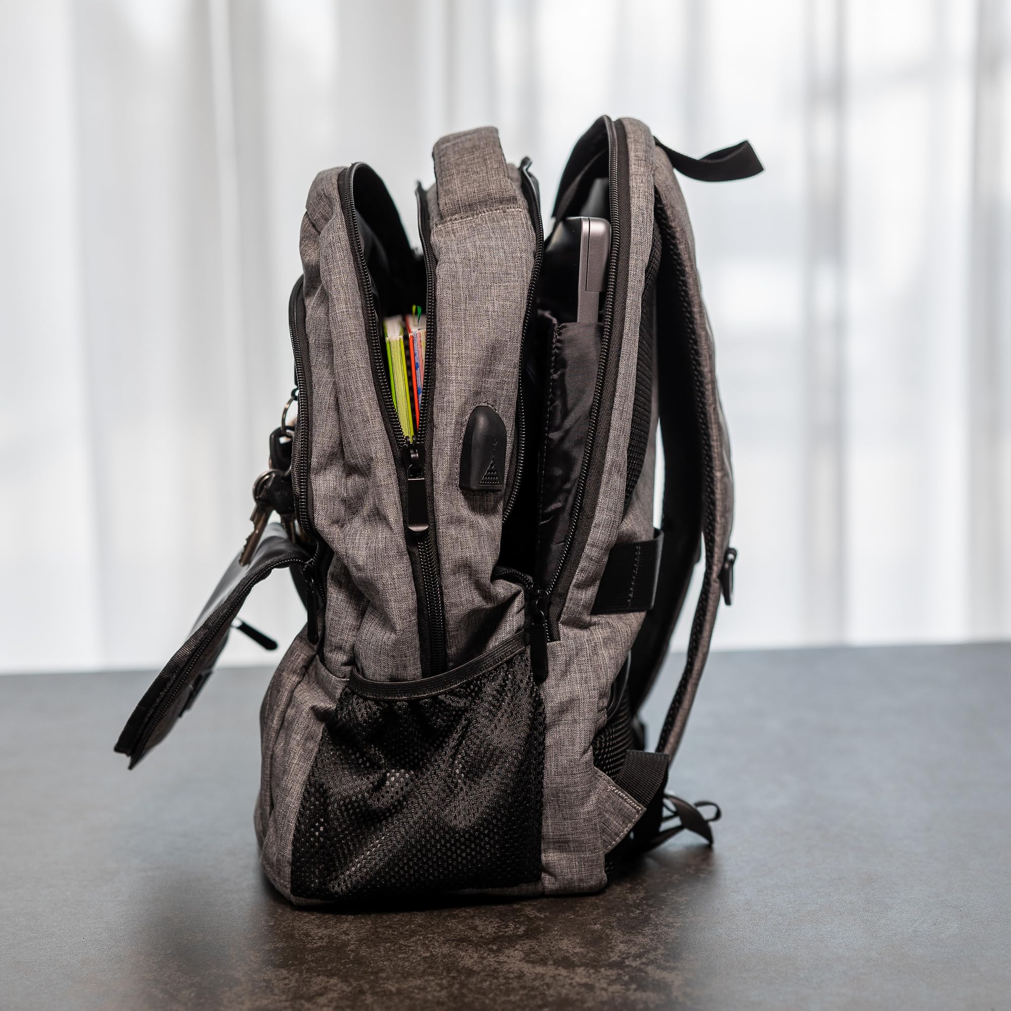 Premium Waterproof Anti-Theft Laptop Backpack with USB Charging Port - Fits 15.6 Inch Laptop, Travel & Business Backpack for Men & Women (Magellan Gray) - Perfect for Commuting, College & Business Trips