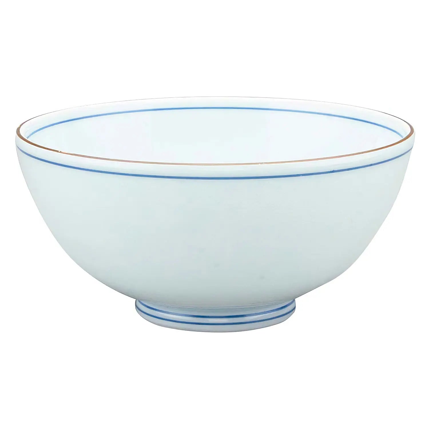Premium EBM Porcelain Tempered Rice Bowl - 4.3 Inch (10.9cm) Fuchisabi Sujiiri Design - Durable & Microwave Safe for Asian Cuisine, Home Dining, and Restaurant Use