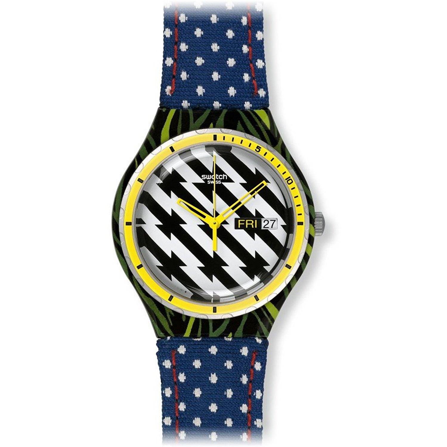 Swatch Tiger Babs Women's Watch - Black & White Dial, Stainless Steel Band, Water Resistant | Perfect for Casual Wear, Office & Everyday Fashion Accessory