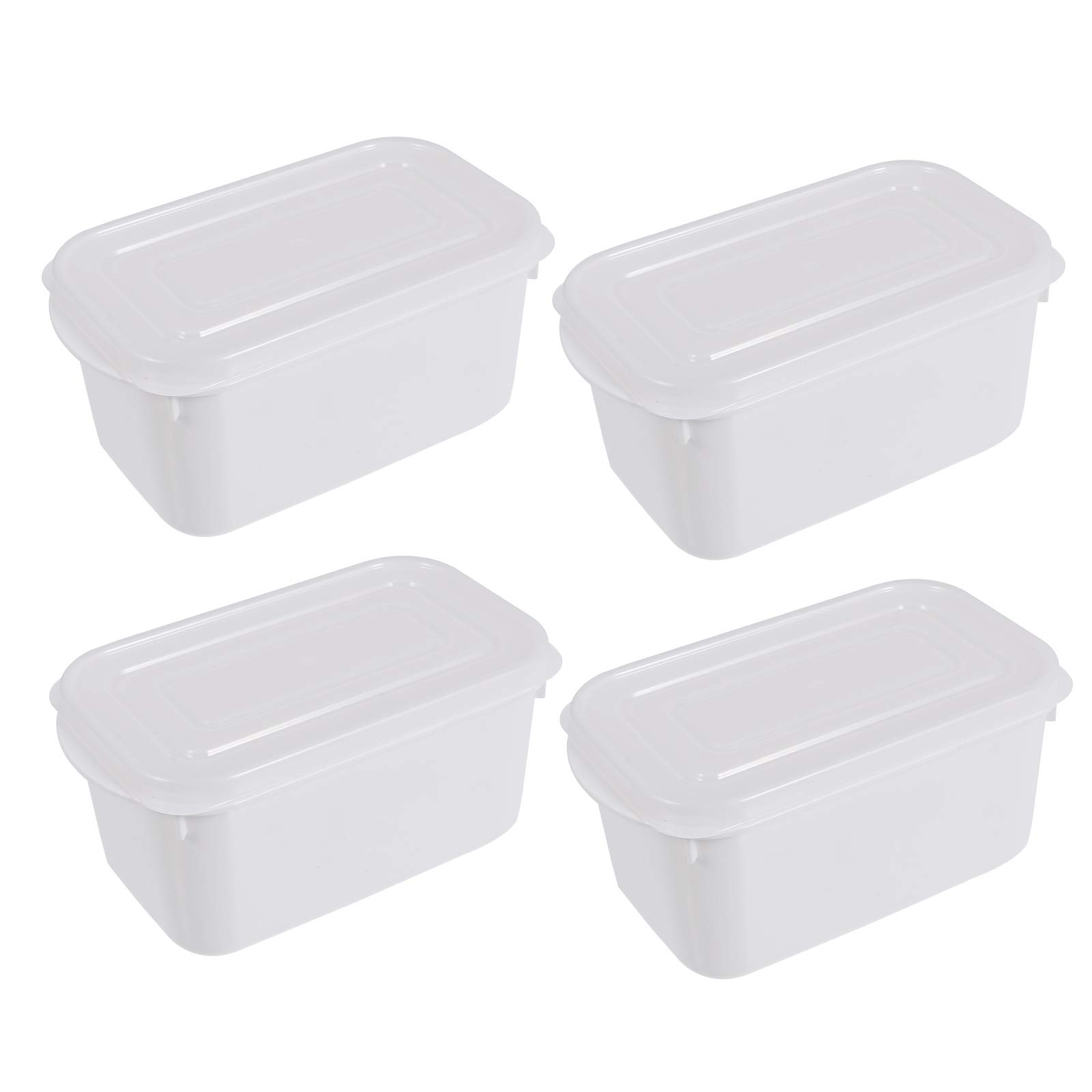 Toyvian 4-Piece Set of Microwave-Safe Food Storage Containers with Airtight Lids - BPA-Free Plastic Lunch Boxes for Refrigerator, Meal Prep & Office Lunch (Dishwasher Safe) - Perfect for Meal Prepping, Leftovers & On-the-Go Lunches